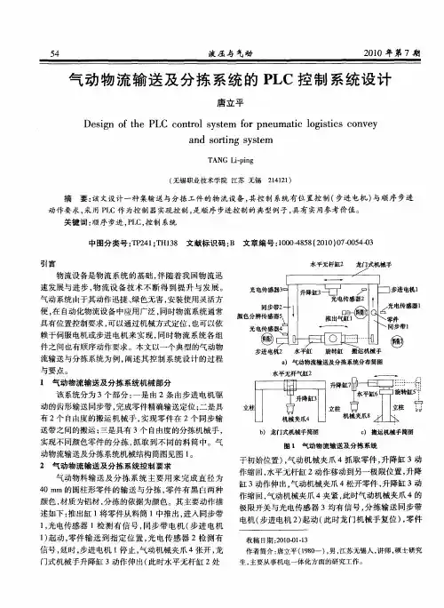 气动物流输送及分拣系统的PLC控制系统设计