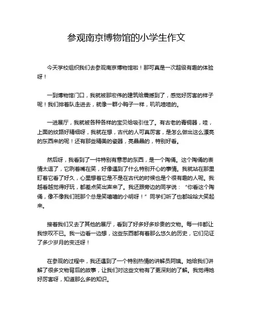 参观南京博物馆的小学生作文