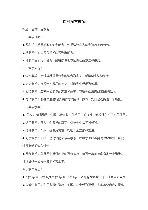 农村扫盲教案
