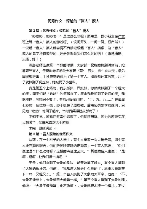 优秀作文：惊险的“盲人”摸人