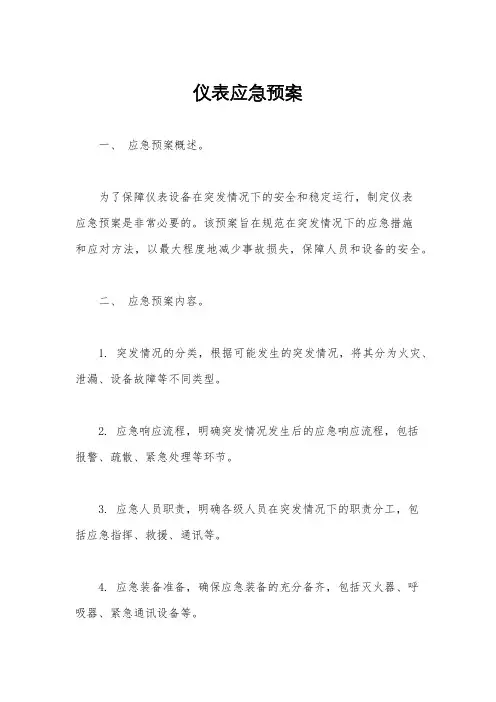 仪表应急预案