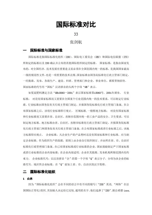 国际标准对比