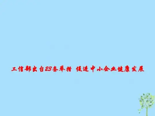 2019高考政治总复习时政热点工信部出台23条举措促进中小企业健康发展课件
