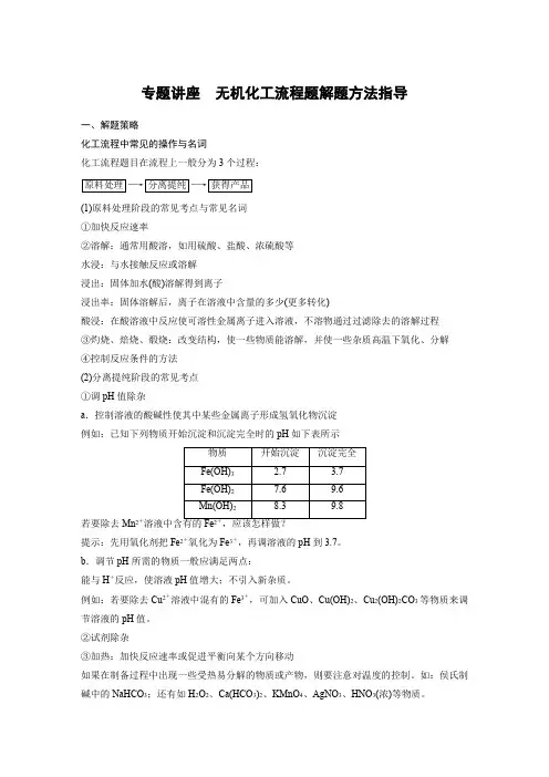 《无机化工流程题解题方法指导》