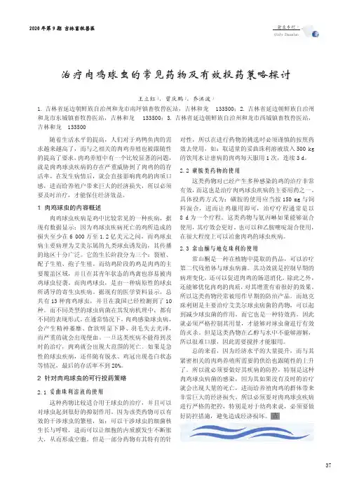 治疗肉鸡球虫的常见药物及有效投药策略探讨