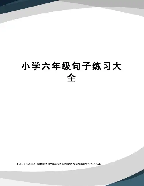 小学六年级句子练习大全