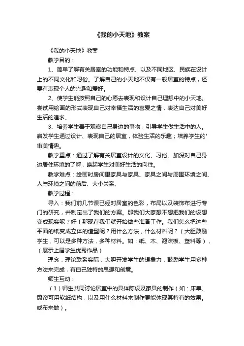 《我的小天地》教案