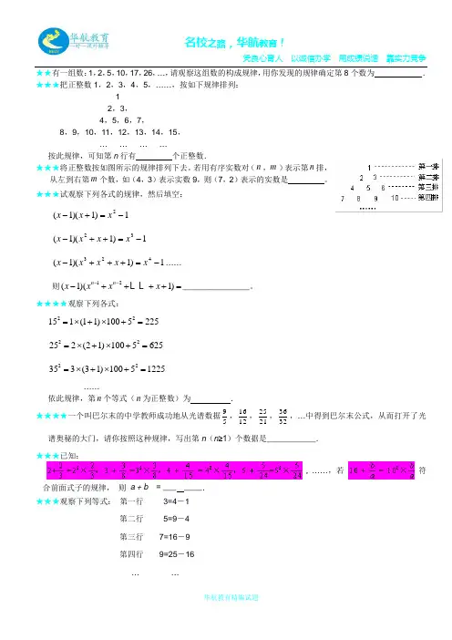 数字型规律探索专题