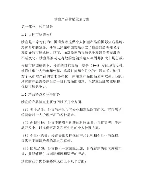 沙宣产品营销策划方案