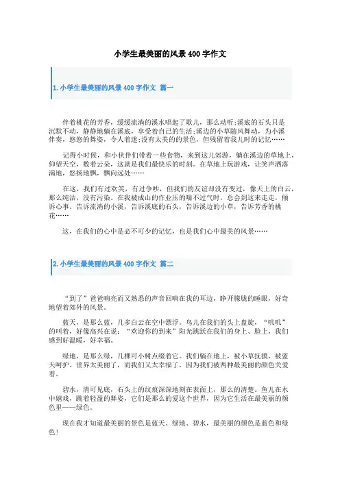 小学生最美丽的风景400字作文