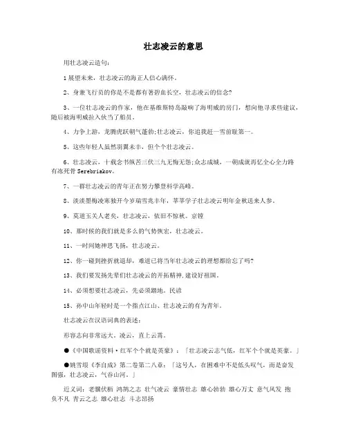 壮志凌云的意思