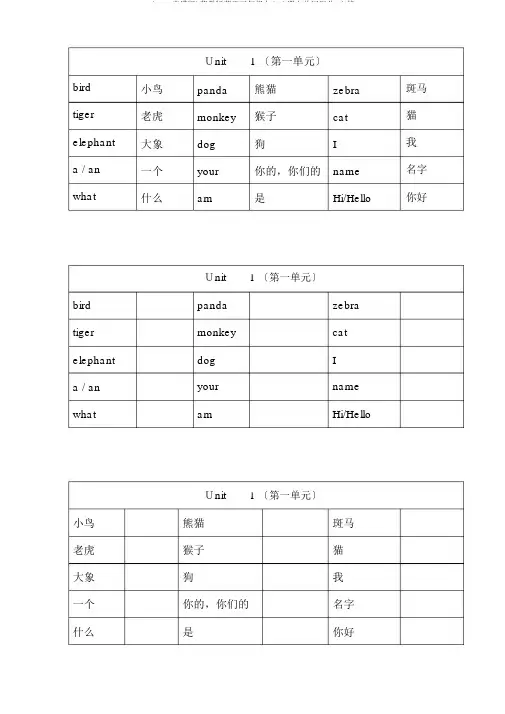 (word完整版)苏教版英语三年级上(3a)课文单词汇总,文档