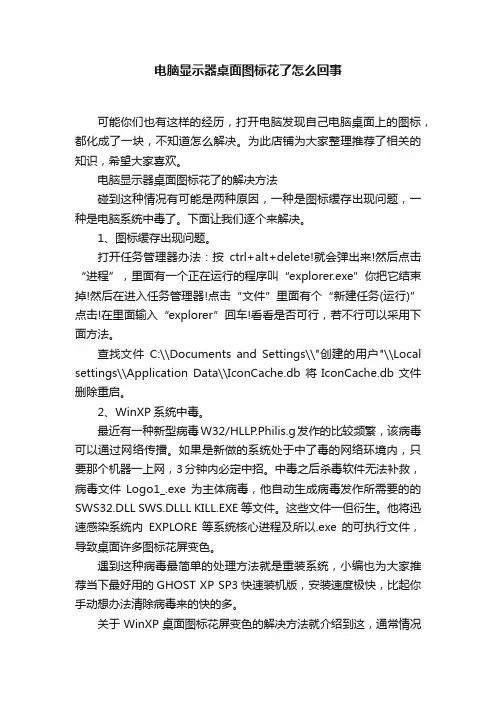 电脑显示器桌面图标花了怎么回事
