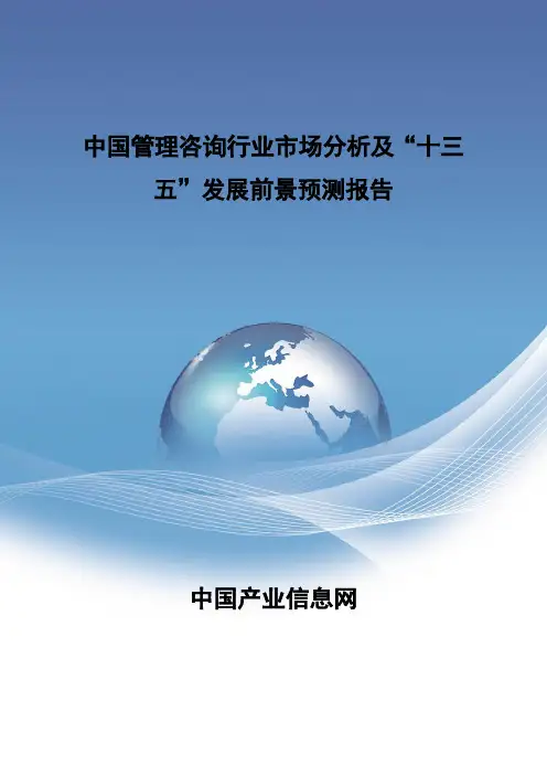 中国管理咨询行业市场分析报告