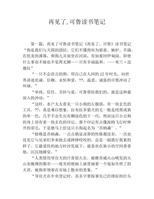 再见了,可鲁读书笔记