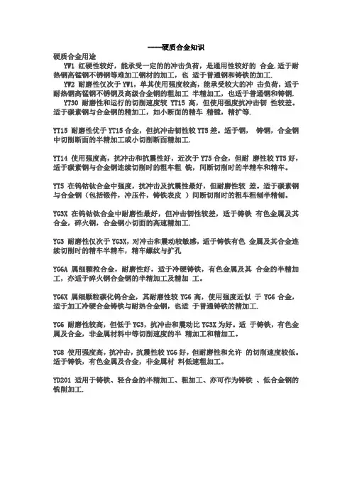 一硬质合金知识
