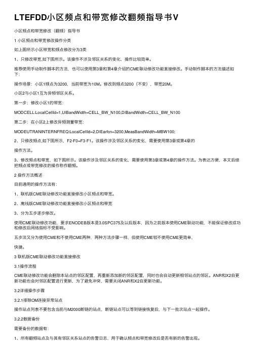 LTEFDD小区频点和带宽修改翻频指导书V