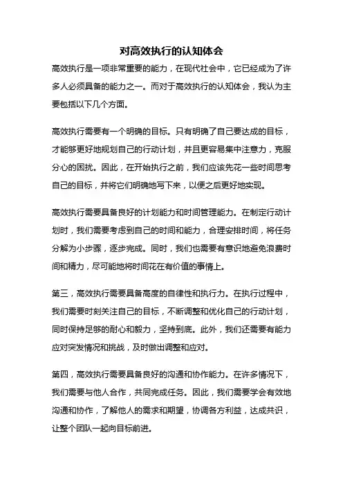 对高效执行的认知体会