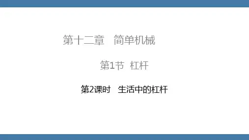 人教版八年级物理下册课件 12-1 第2课时  生活中的杠杆