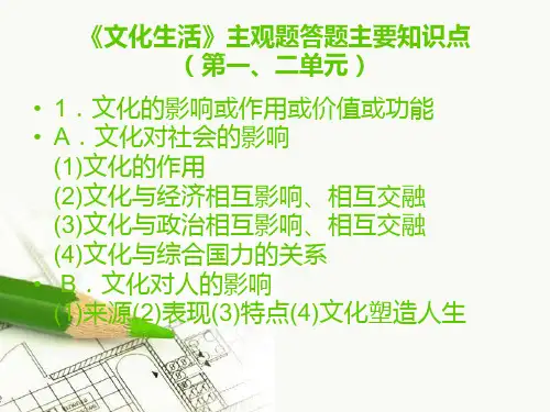 文化生活主观题解题技法讲解