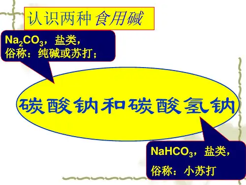 碳酸钠和碳酸氢钠的相互转变