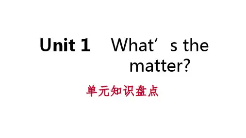 人教版八年级英语下册复习课件Unit 1 What’s the matte