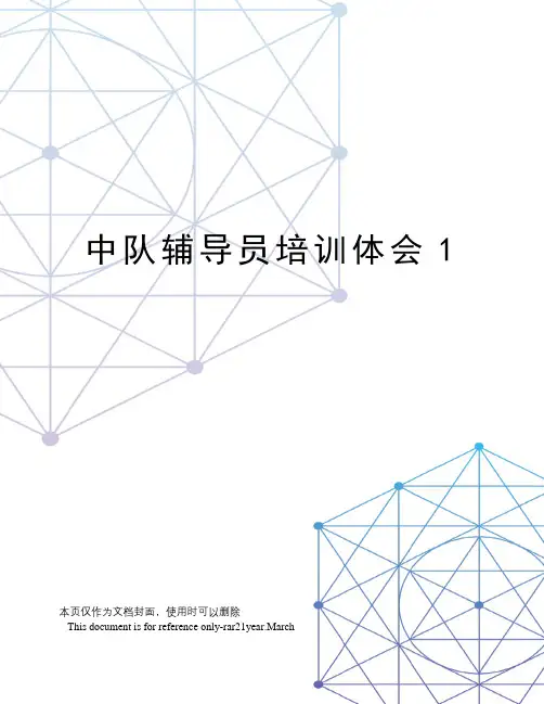 中队辅导员培训体会1