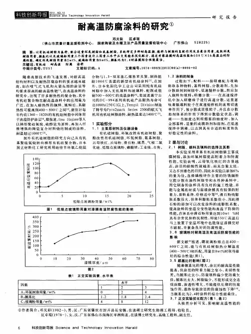 耐高温防腐涂料的研究