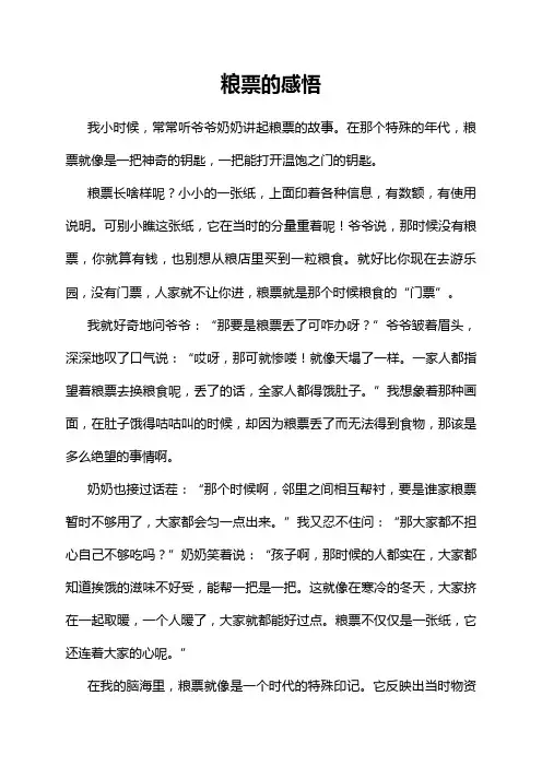 粮票的感悟