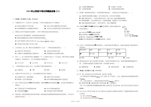 2019年山西省中考化学模拟试卷(1)-解析版