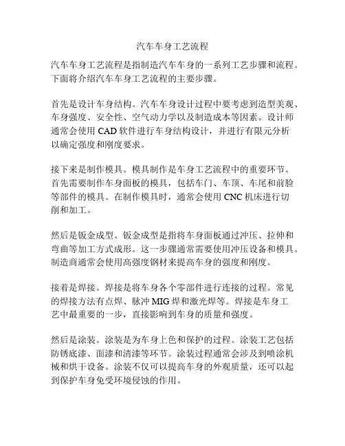 汽车车身工艺流程