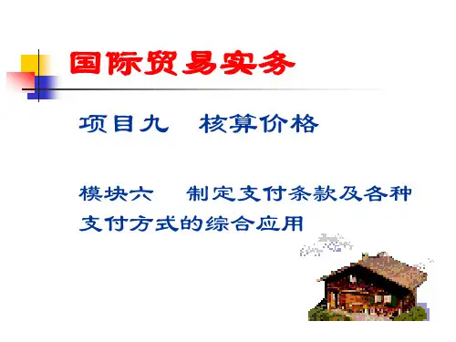 模块六 制定支付条款及各种支付方式的综合运用