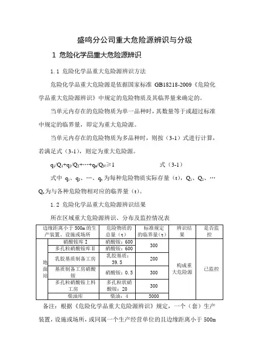 重大危险源辨识与分级