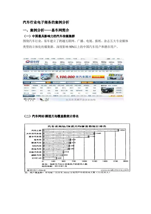 汽车行业电子商务的案例分析