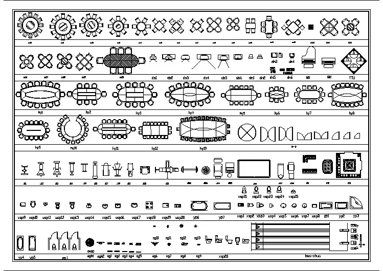 【CAD图纸】家具CAD图库(精美设计图)