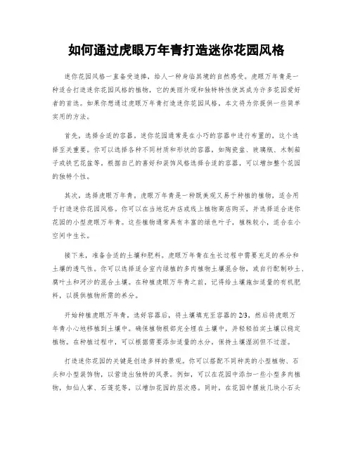 如何通过虎眼万年青打造迷你花园风格