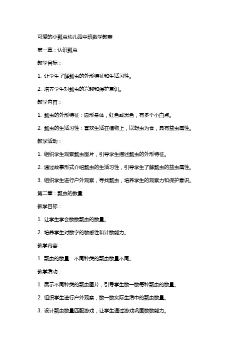 可爱的小瓢虫幼儿园中班数学教案
