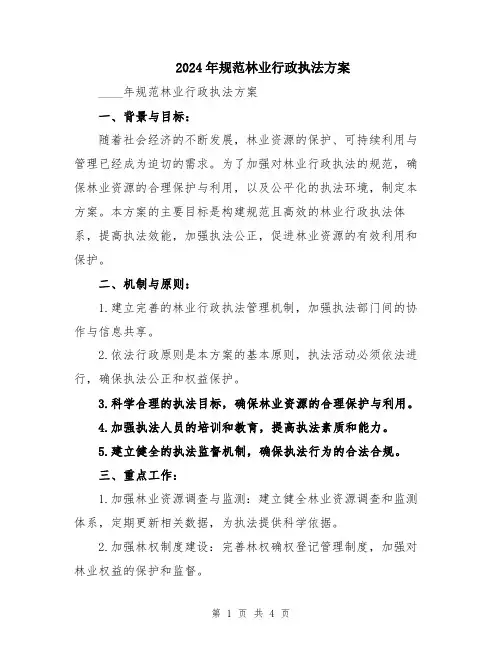 2024年规范林业行政执法方案