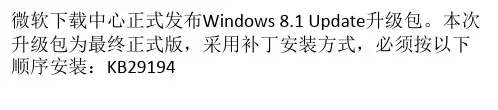 如何安装Win8.1 Update补丁？
