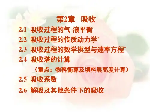 化工原理下册课件第二章 吸收第1课时吸收过程的气-液平衡