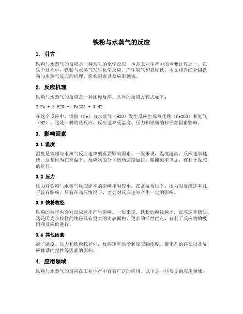 铁粉与水蒸气的反应