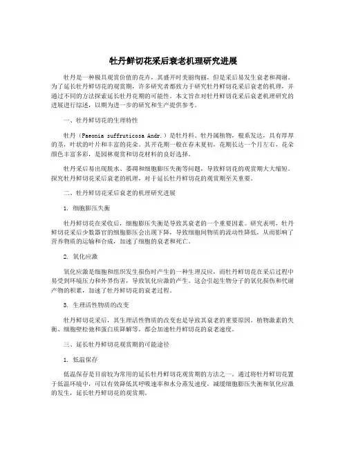牡丹鲜切花采后衰老机理研究进展