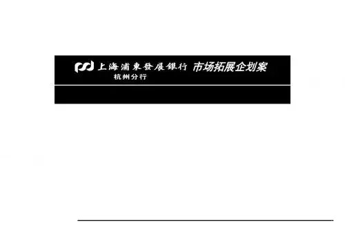 上海浦东发展银行市场拓展企划案