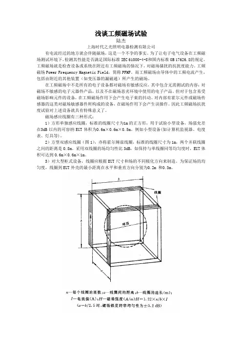 浅谈工频磁场试验