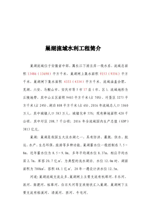 巢湖流域水利工程简介