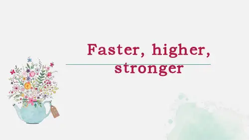 Unit 3 Faster,higher,stronger高中英语外研版词汇(选择性必修第一册)
