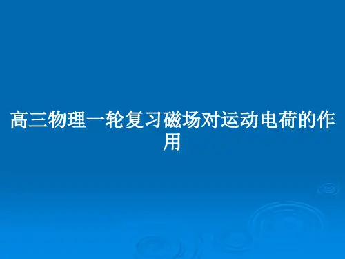 高三物理一轮复习磁场对运动电荷的作用PPT教案