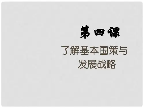 江西省九年级政治全册 第二单元 了解祖国 爱我中华 第四课《了解基本国策与发展战略》课件 新人教版