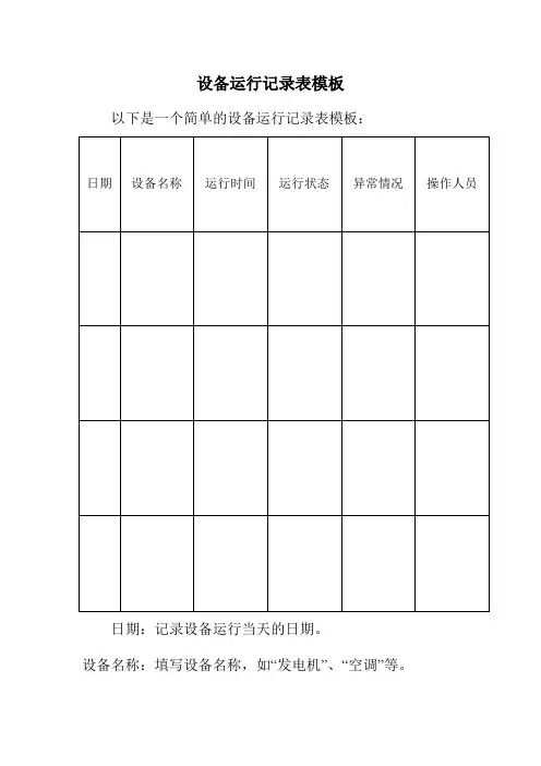 设备运行记录表模板