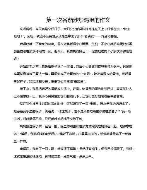 第一次番茄炒炒鸡蛋的作文